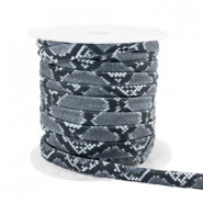 Stitched elastisch Ibiza koord 4mm snake Grey